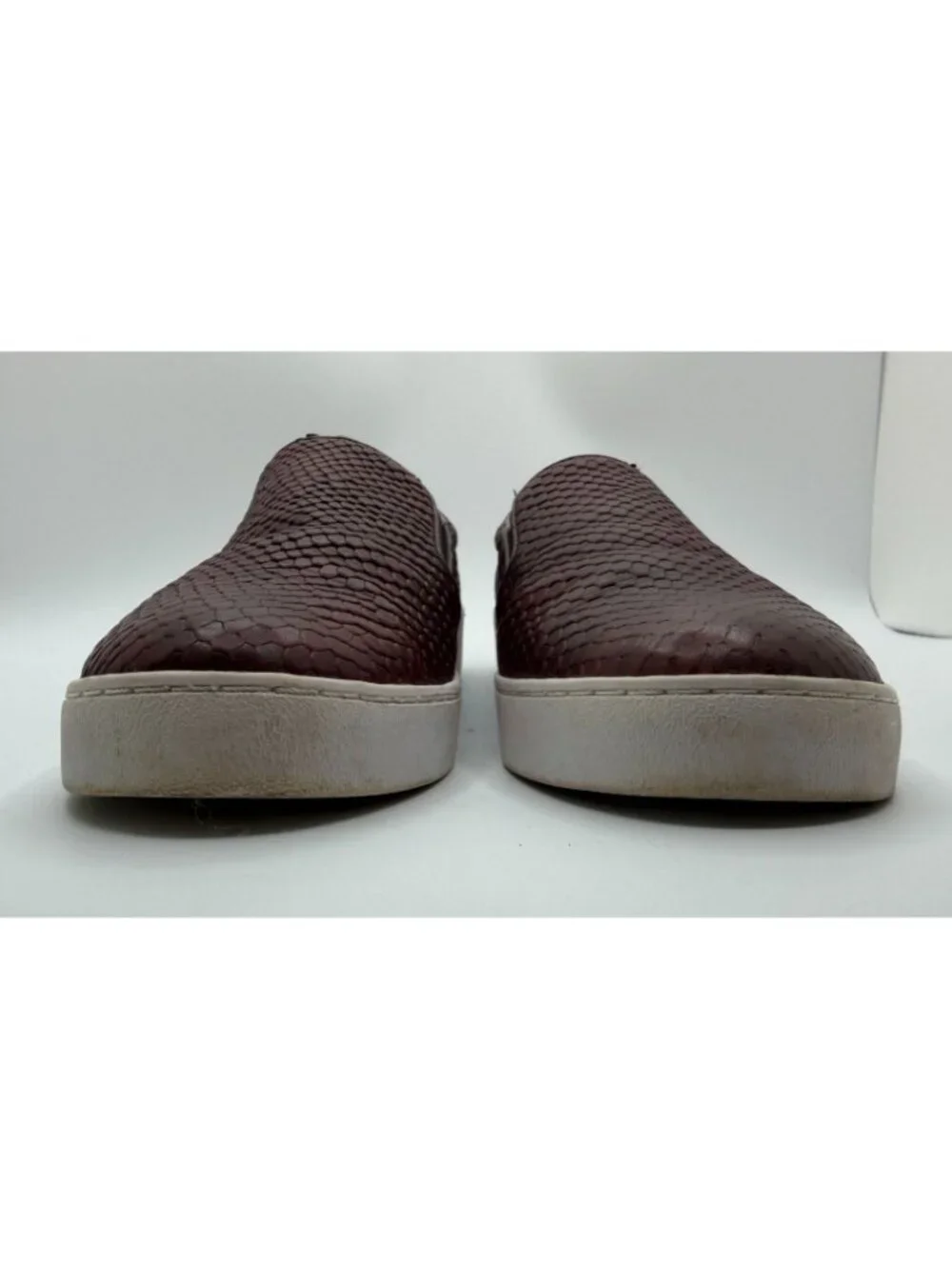 Vionic Midi Snake Texture Slip-On Sneaker Burgundy Women Size 7M Comfort Shoes